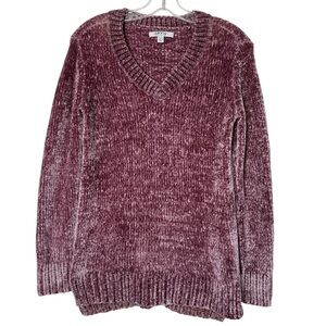 Orvis Chenille V-Neck Sweater | Purple | Size Small